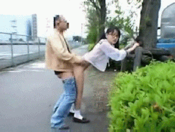 1boy animated asian censored doggy_style female gif japanese photo pubic_hair public_sex sex standing