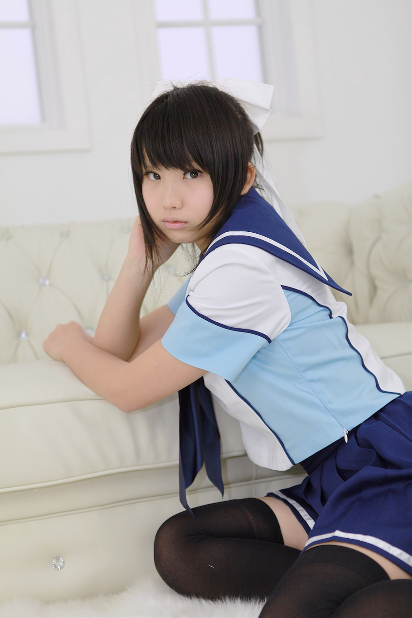 asian black_hair breasts cosplay enako female long_hair solo