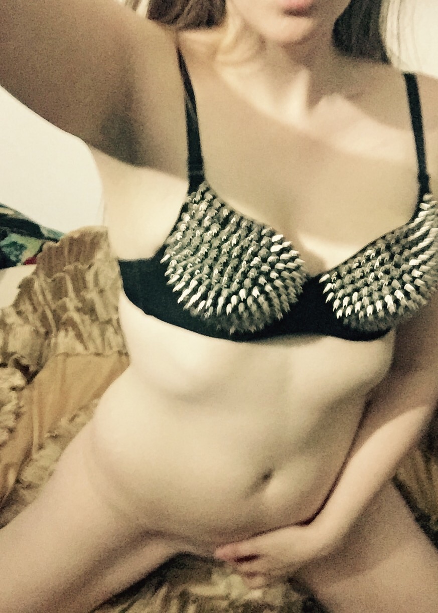 bed bra female masturbation selfie
