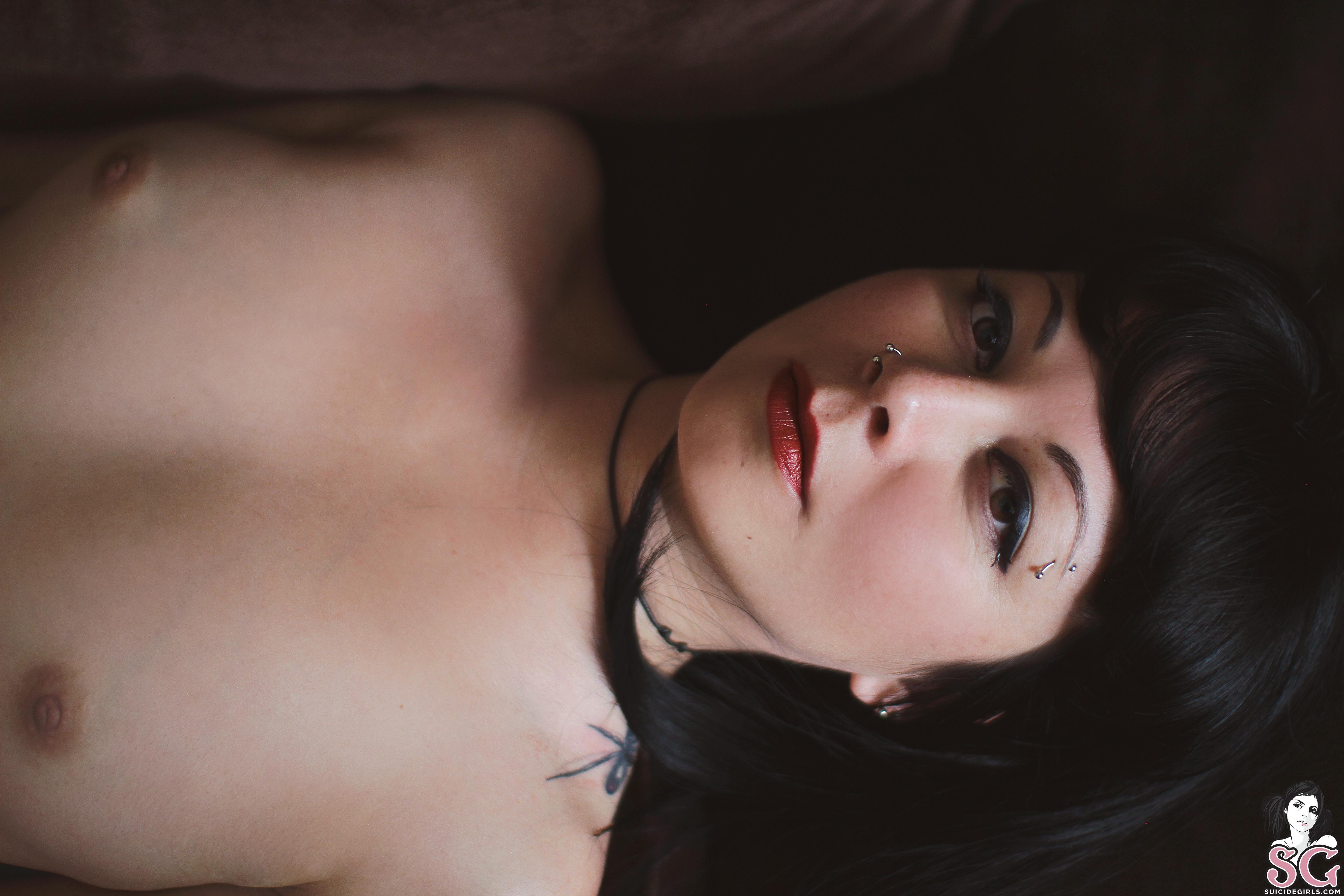 1_girl black_hair darkmonky_(character) female nudity solo suicidegirls_(copyright) url watermark website