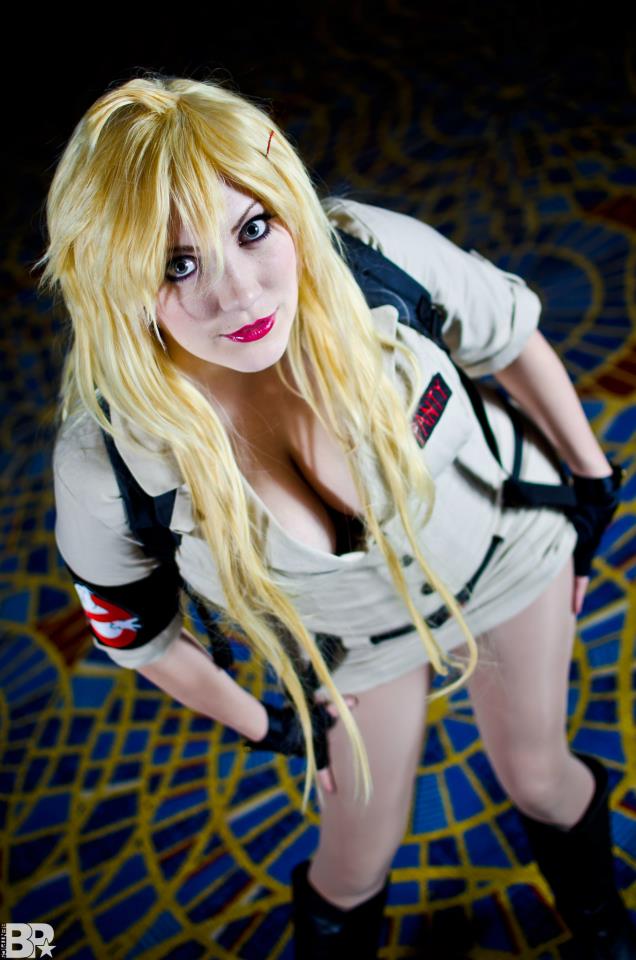 betsy_bon_bon blonde_hair boots breasts cleavage female ghostbusters large_breasts lipstick long_hair solo