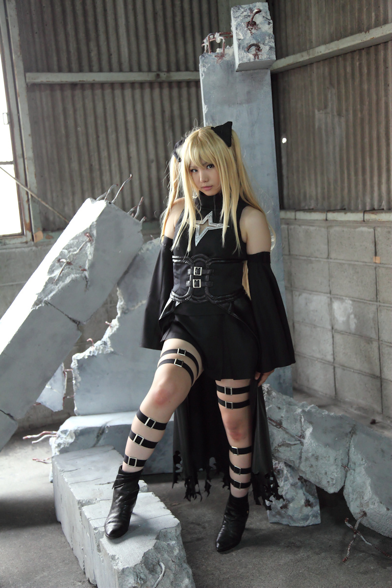 asian blonde_hair breasts cosplay enako female long_hair pigtails solo