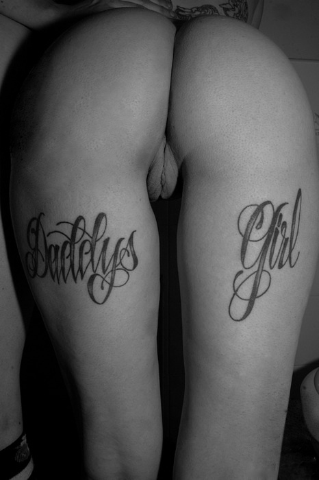 ass black_and_white female photo pussy tattoo