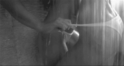 2girls animated female gif monochrome nude panties_pull photo shower source_request