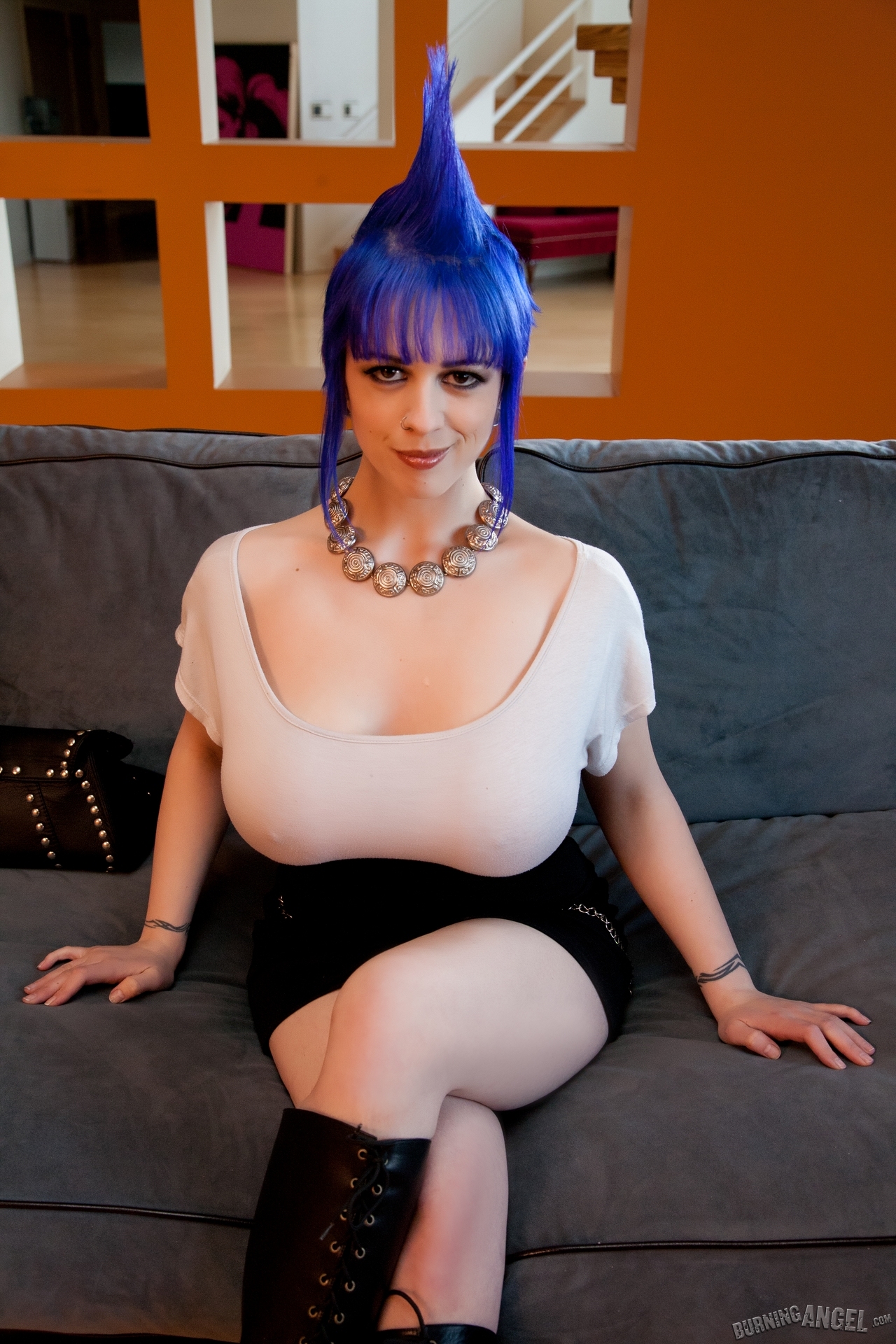 blue_hair breasts large_breasts larkin_love long_hair necklace