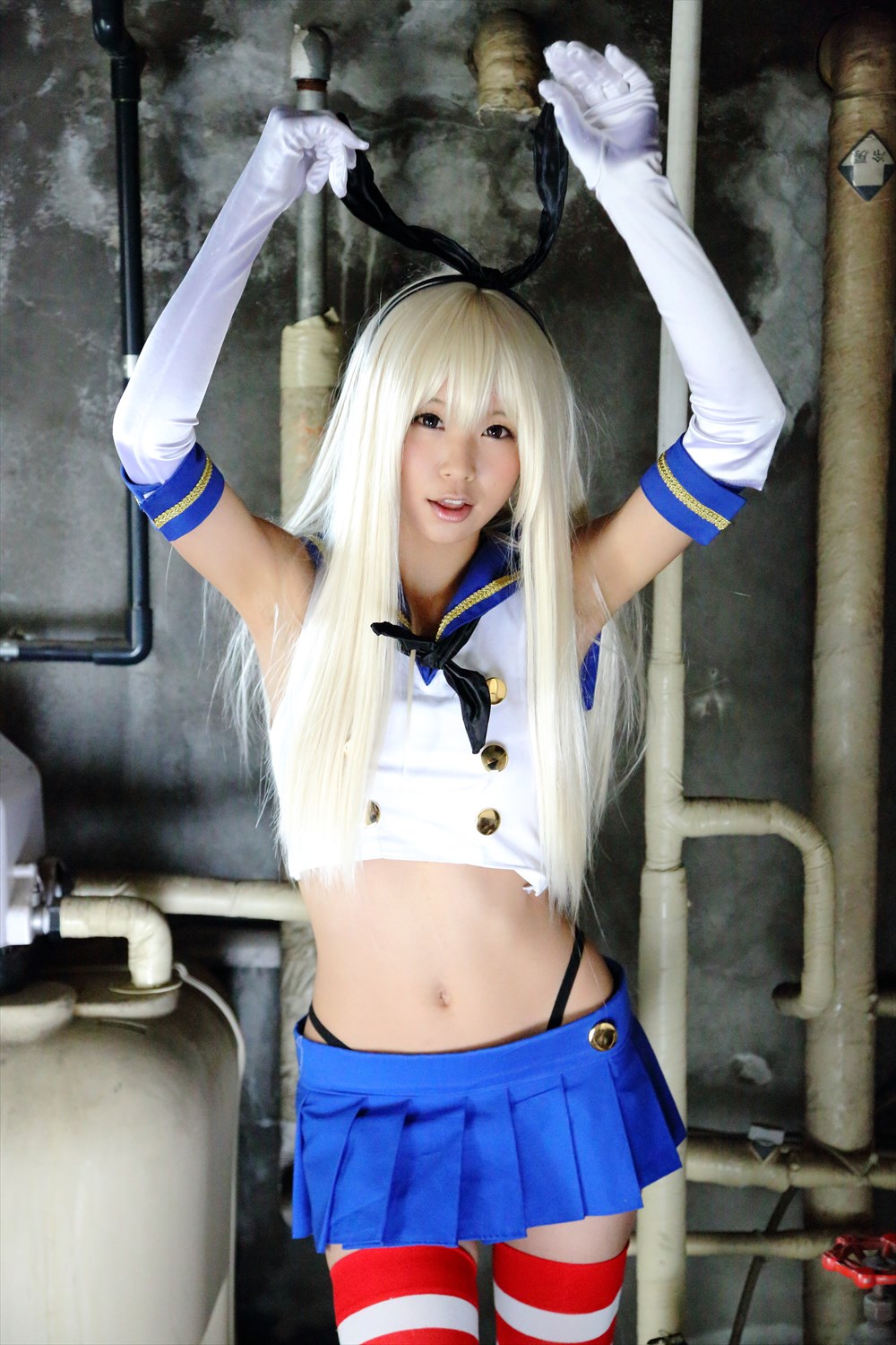 asian breasts cosplay female itsuki_akira long_hair solo white_hair