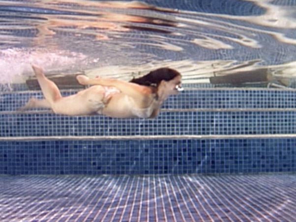 1girl bikini elenita female female_only photo pool real_person skinny_dipping solo swimming underwater