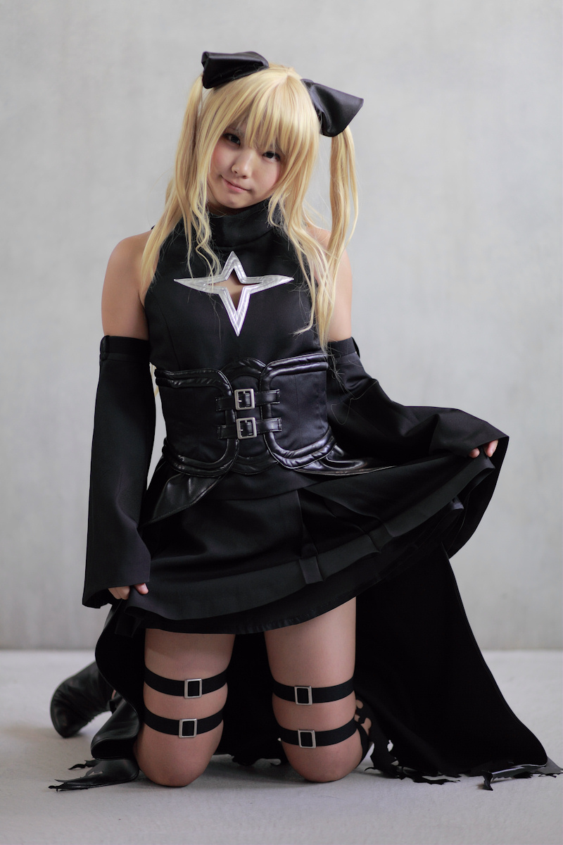 asian blonde_hair breasts cosplay enako female long_hair pigtails solo