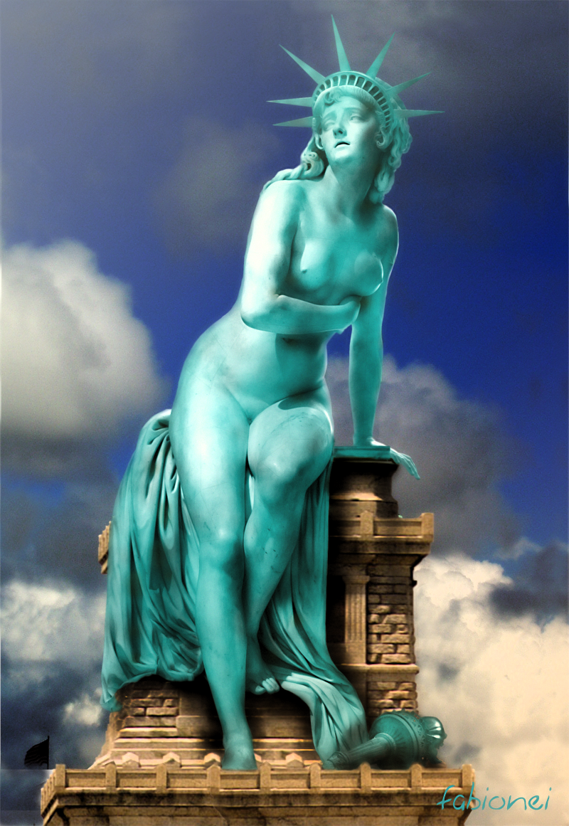 breasts fabionei female inanimate solo statue_of_liberty