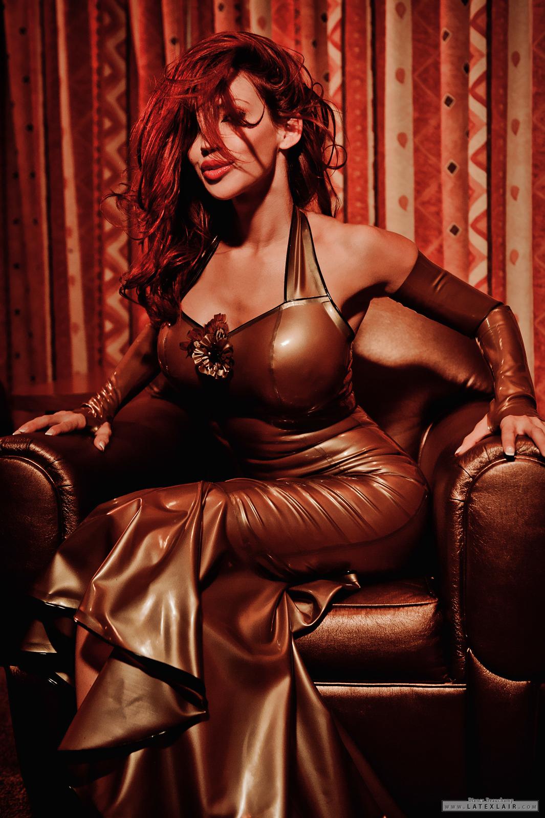 bianca_beauchamp breasts cleavage corset dress female high_heels large_breasts latex shoes solo watermark