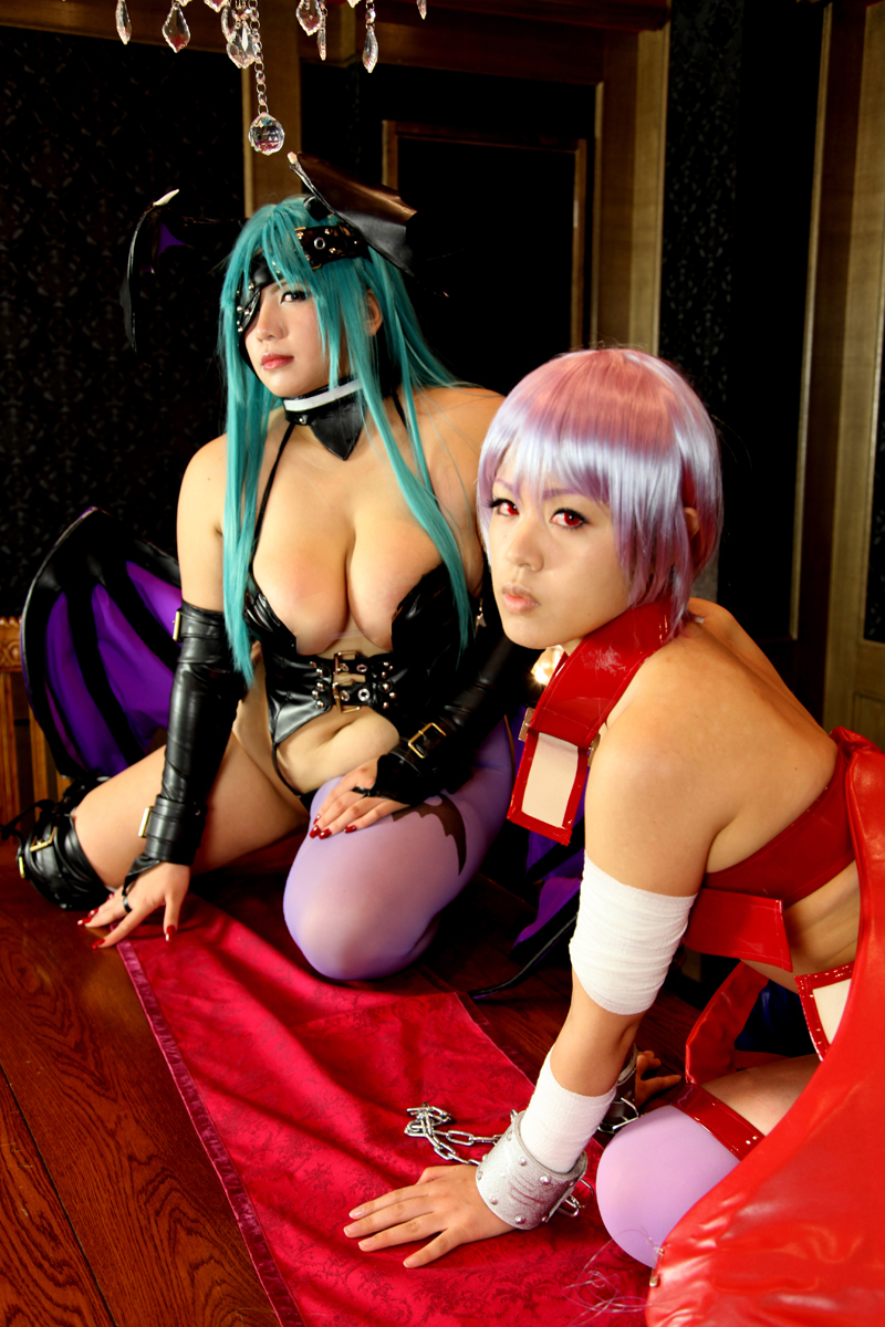 aqua_hair breasts chouzuki_maryou cosplay female huge_breasts long_hair plump solo watermark wings