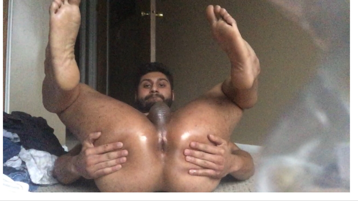 1boy amateur anus ass ass_focus balls barefoot beard bed bedroom big_ass black_hair border bubble_butt butt color completely_nude dark_hair door facial_hair fat_ass feet gay hands_on_ass human indoors legs_up looking_at_viewer lowres male male_only mattress middle_eastern naked nude oiled_ass on_back perineum photo presenting presenting_anus presenting_ass shiny_skin soles solo spread_ass spreading tan_skin testicles thick_ass thick_thighs toes
