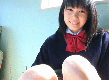 animated asian bow close-up female gif japanese panties_aside photo pussy school_uniform schoolgirl seifuku shaved_pussy sitting smile uncensored