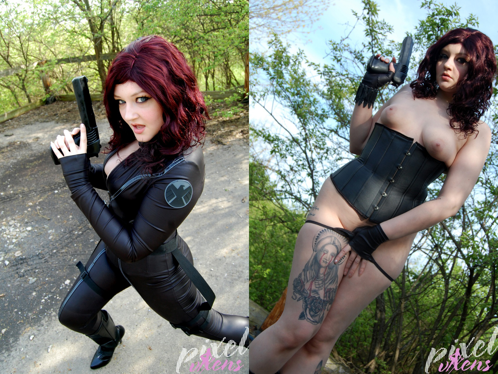 avengers black_widow cosplay marvel pixelvixens tattoo