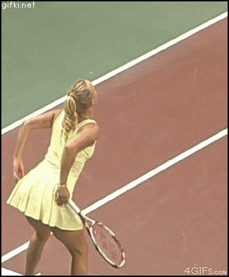 1girl animated ass ass_shake clothed female female_only gif solo solo_female tennis text watermark