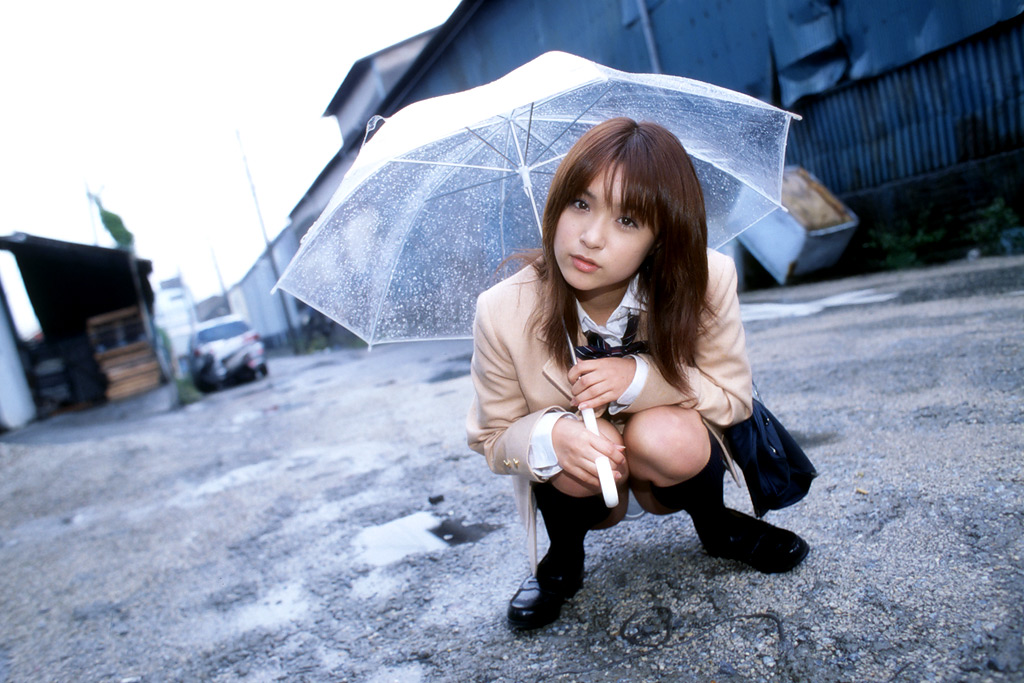 asian female japanese panties pantyshot school_uniform schoolgirl seifuku serafuku umbrella underwear