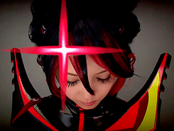 animated asian black_hair cosplay gif short_hair simple_background