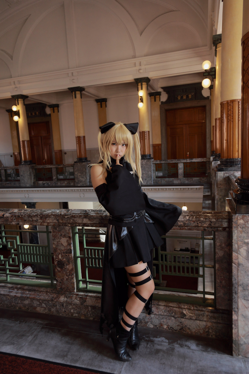 asian blonde_hair breasts cosplay enako female long_hair pigtails solo