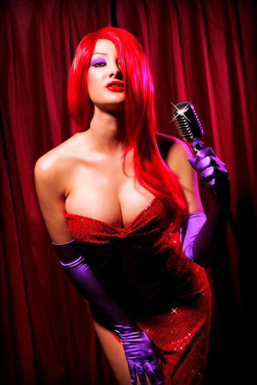 1girl cosplay disney dress female female_only jessica_rabbit photo real real_person red_dress solo solo_female who_framed_roger_rabbit