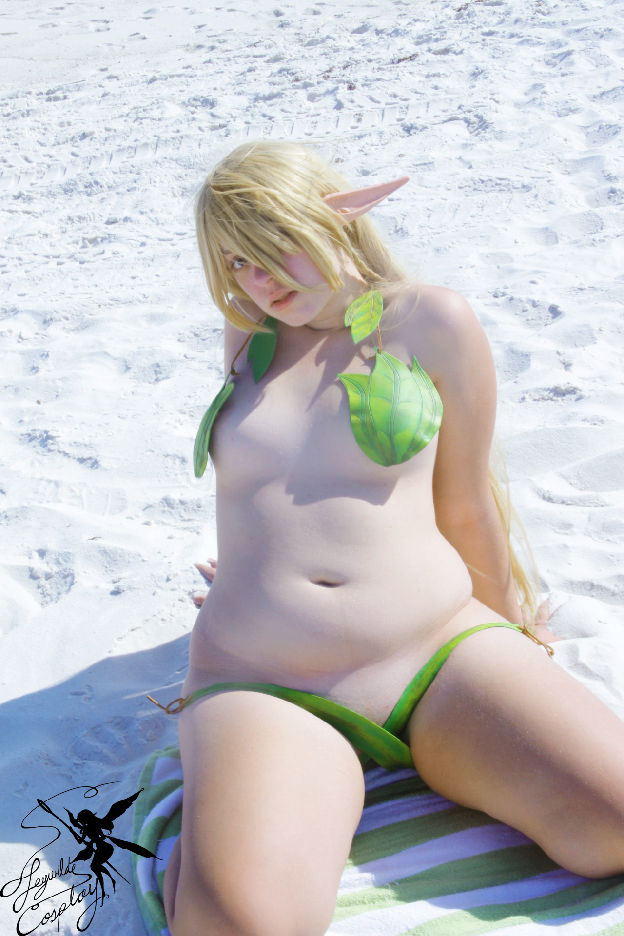 alleyne bikini chubby cosplay elf female queen's_blade solo
