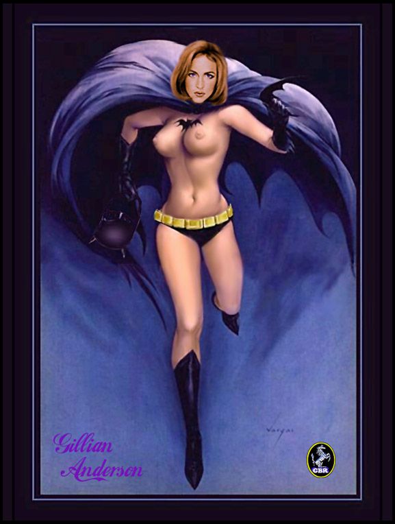 1girl alberto_vargas barbara_gordon batgirl batman_(series) dc fakes female female_only gillian_anderson solo x-files