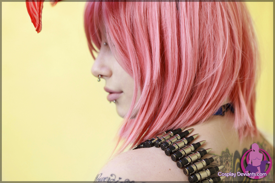 breasts cosplay female long_hair pink_hair porphyria solo watermark