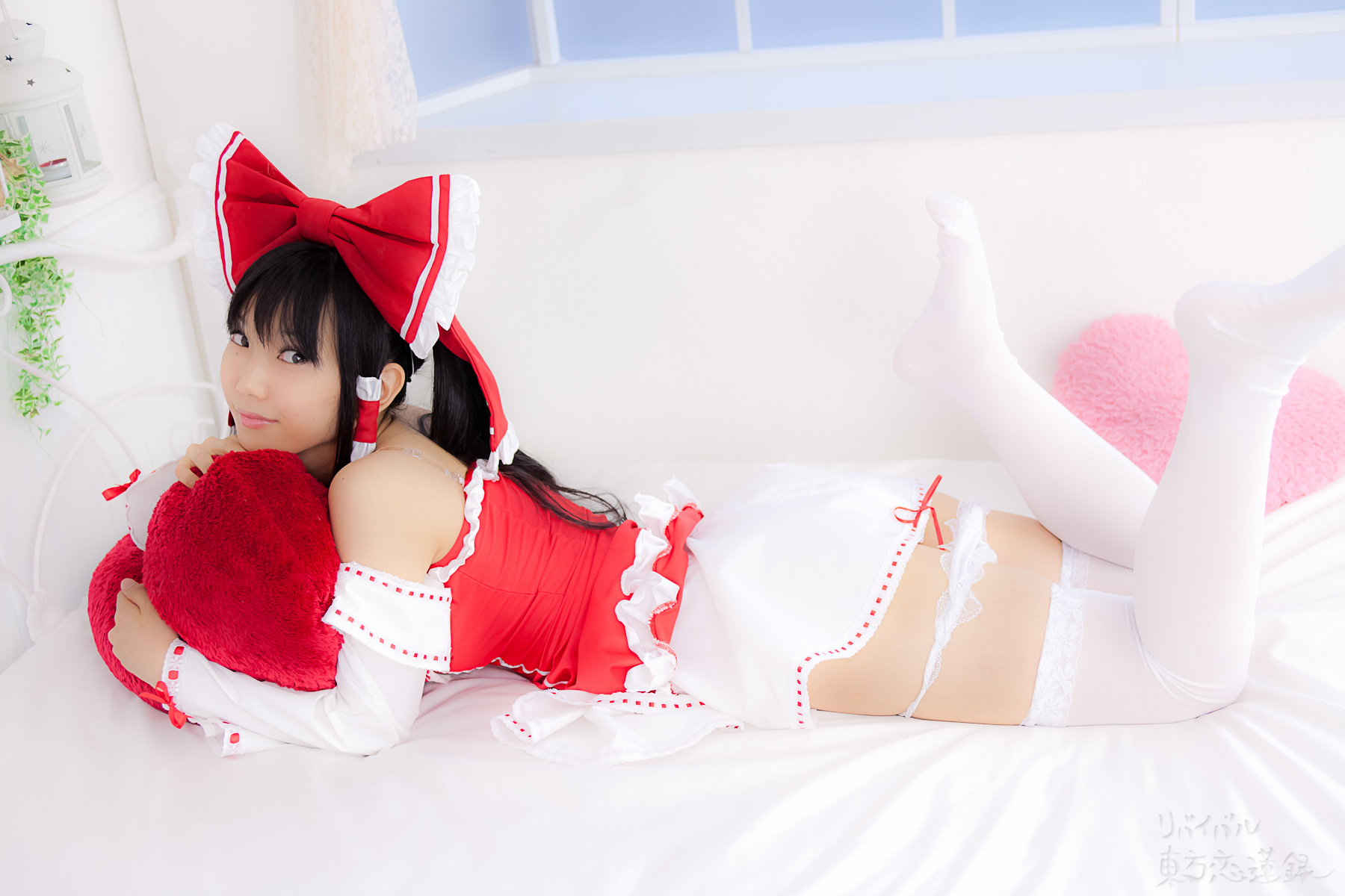 asian black_hair breasts cosplay dress female long_hair panties shoes solo thighhighs