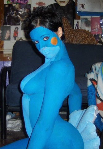 body_paint color cosplay female female_only mudkip nintendo pokemon solo