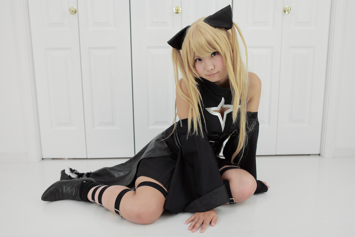 asian blonde_hair breasts cosplay enako female long_hair pigtails solo