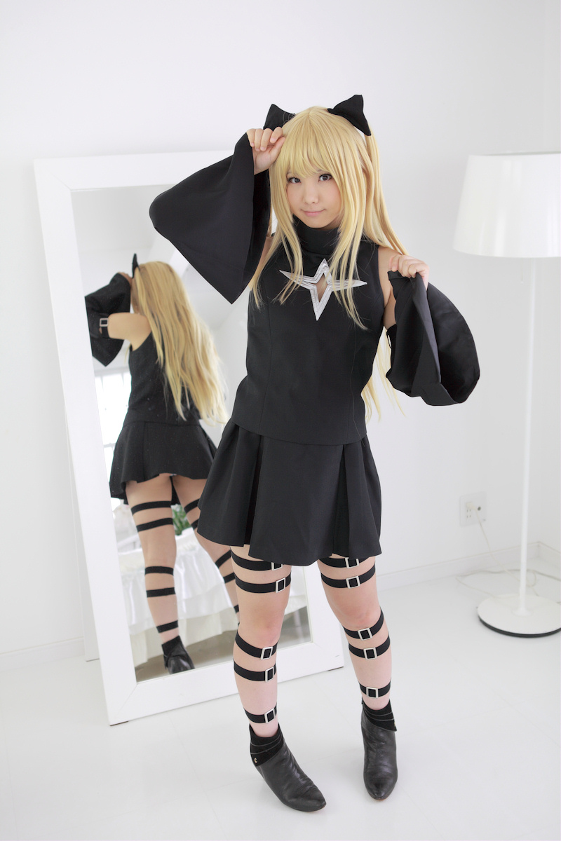 asian blonde_hair breasts cosplay enako female long_hair pigtails solo