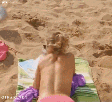 animated ass beach female funny gif panties text watermark