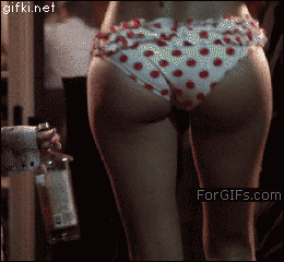 animated ass ass_jiggle bare_shoulders bikini clothed dat_ass female gif non-nude solo_focus text watermark