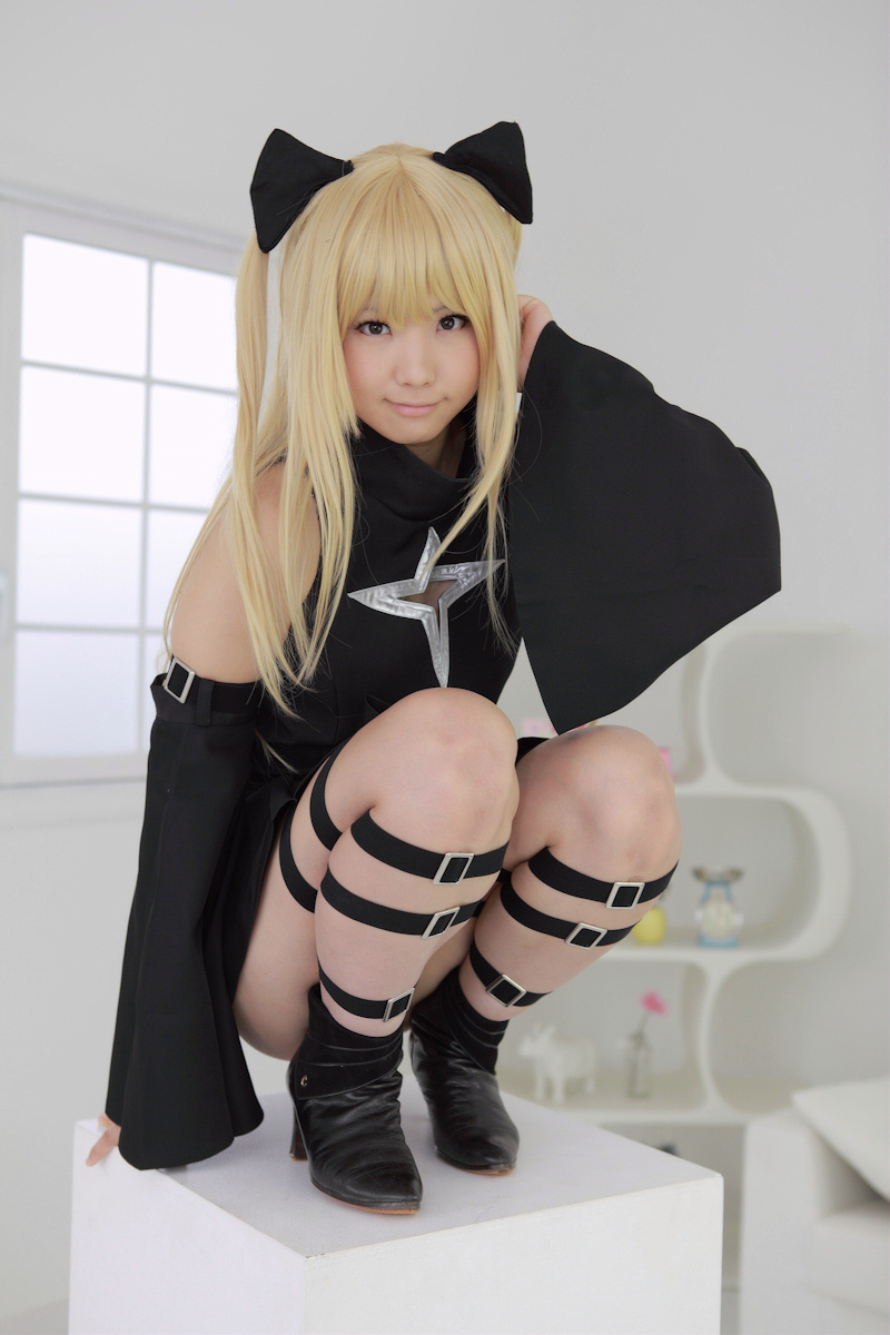 asian blonde_hair breasts cosplay enako female long_hair pigtails solo