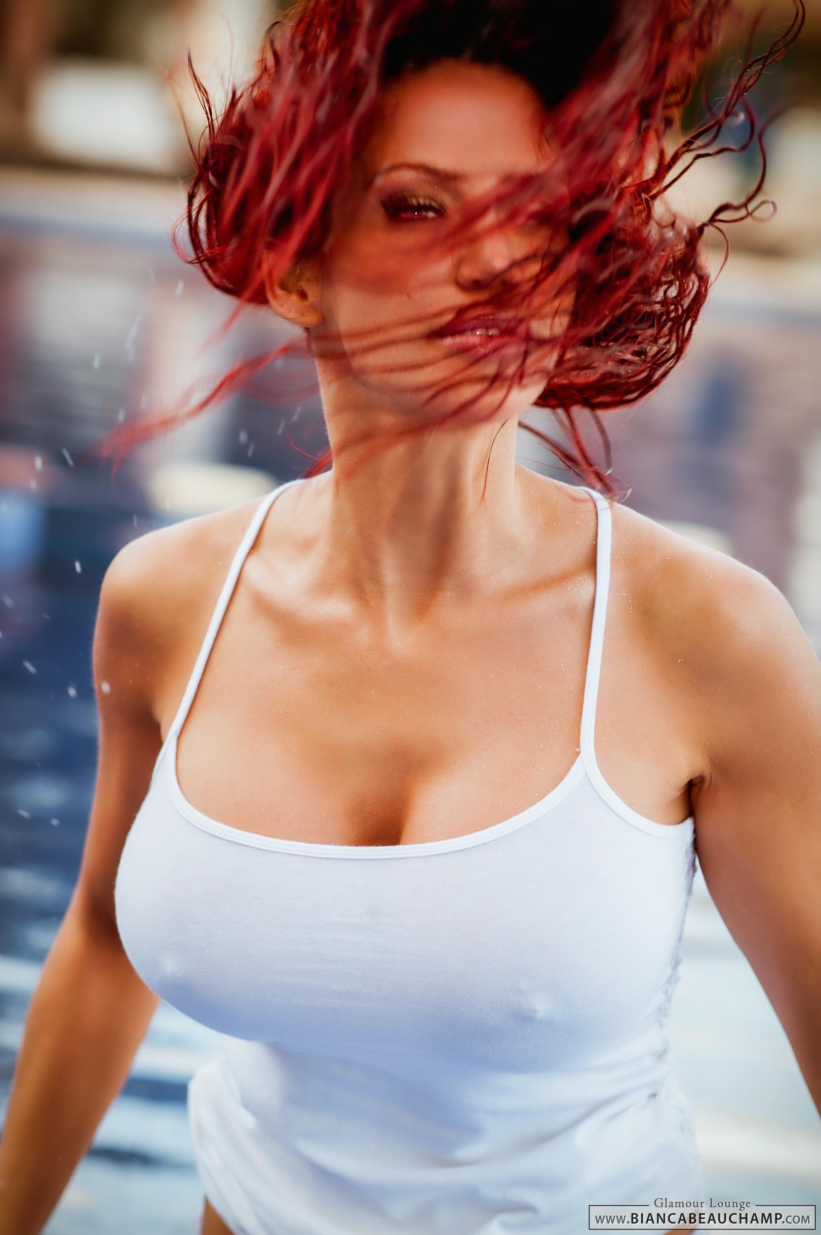 bianca_beauchamp breasts female large_breasts long_hair red_hair solo water watermark wet