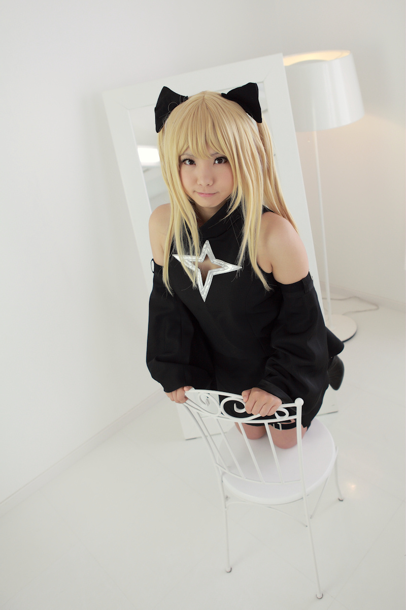 asian blonde_hair breasts cosplay enako female long_hair pigtails solo