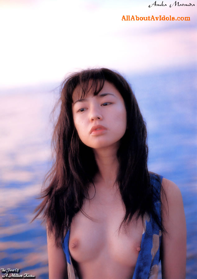 asian asuka_matsuda av_idol breasts long_hair no_bra ocean open_clothes open_shirt outdoors outside shirt