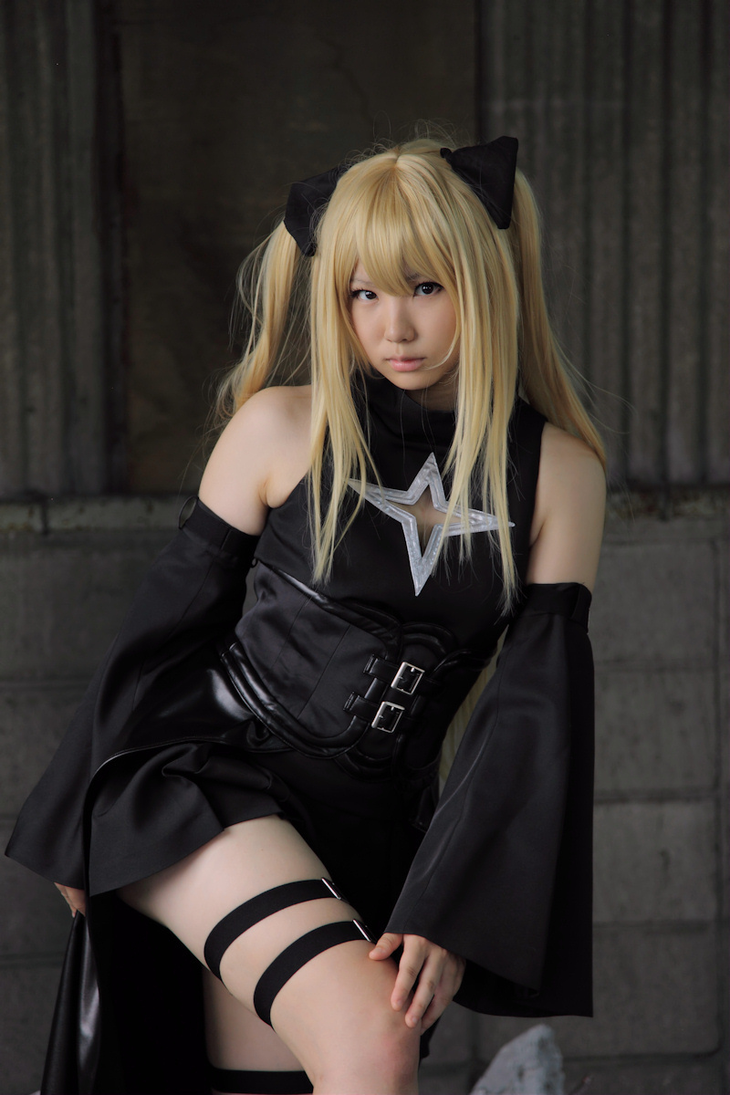 asian blonde_hair breasts cosplay enako female long_hair pigtails solo