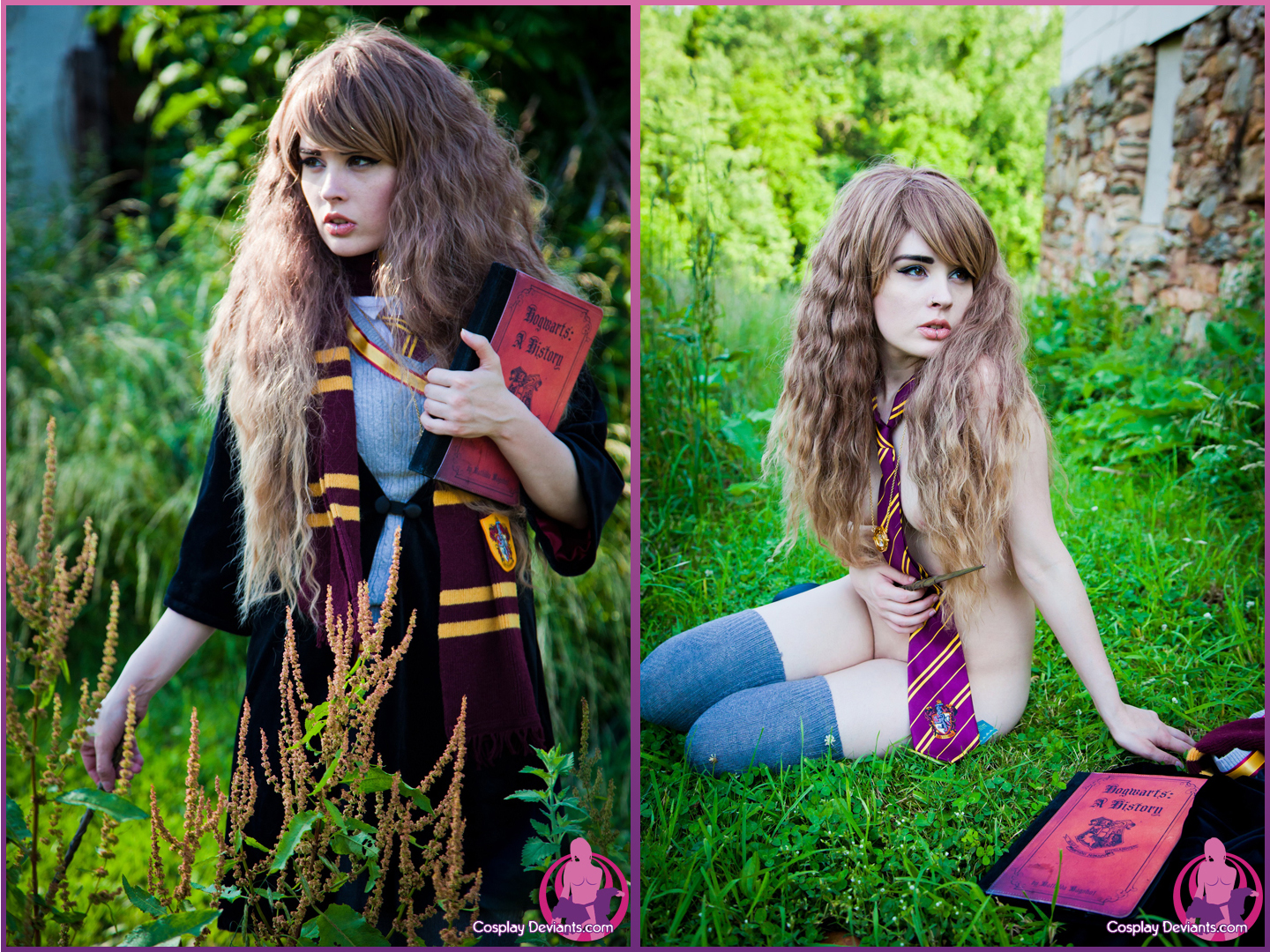 cosplay cosplaydeviants female female_only harry_potter hermione_granger outdoors solo