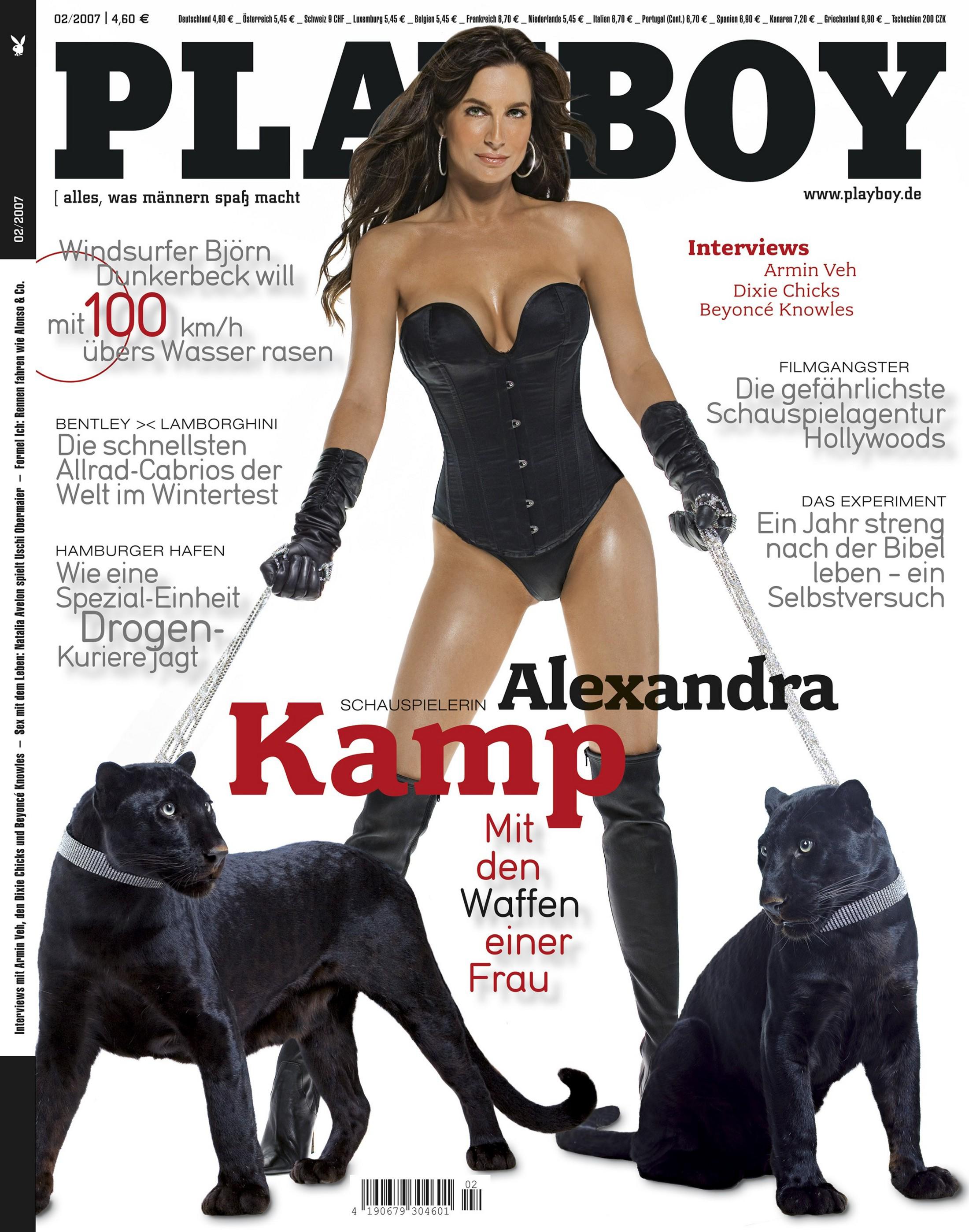 1girl 2007 alexandra_kamp female female_only magazine_cover panther playboy solo