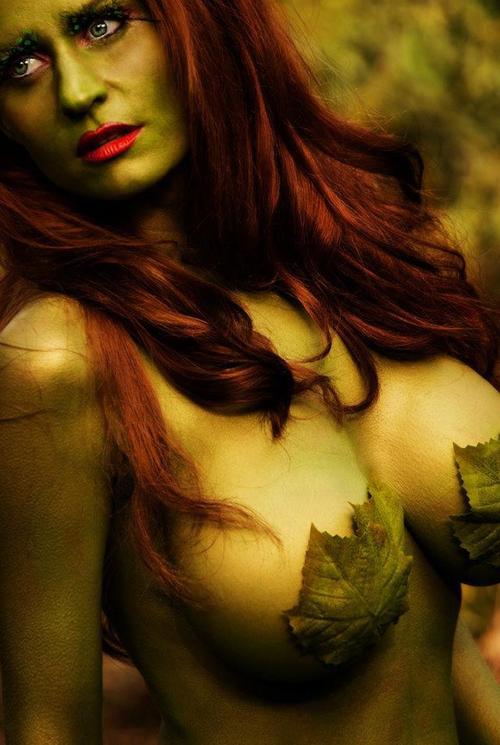1girl batman_(series) cosplay dc dc_comics female female_only nude photo poison_ivy real real_person redhead solo