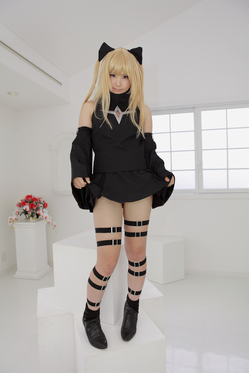 asian blonde_hair breasts cosplay enako female long_hair pigtails solo