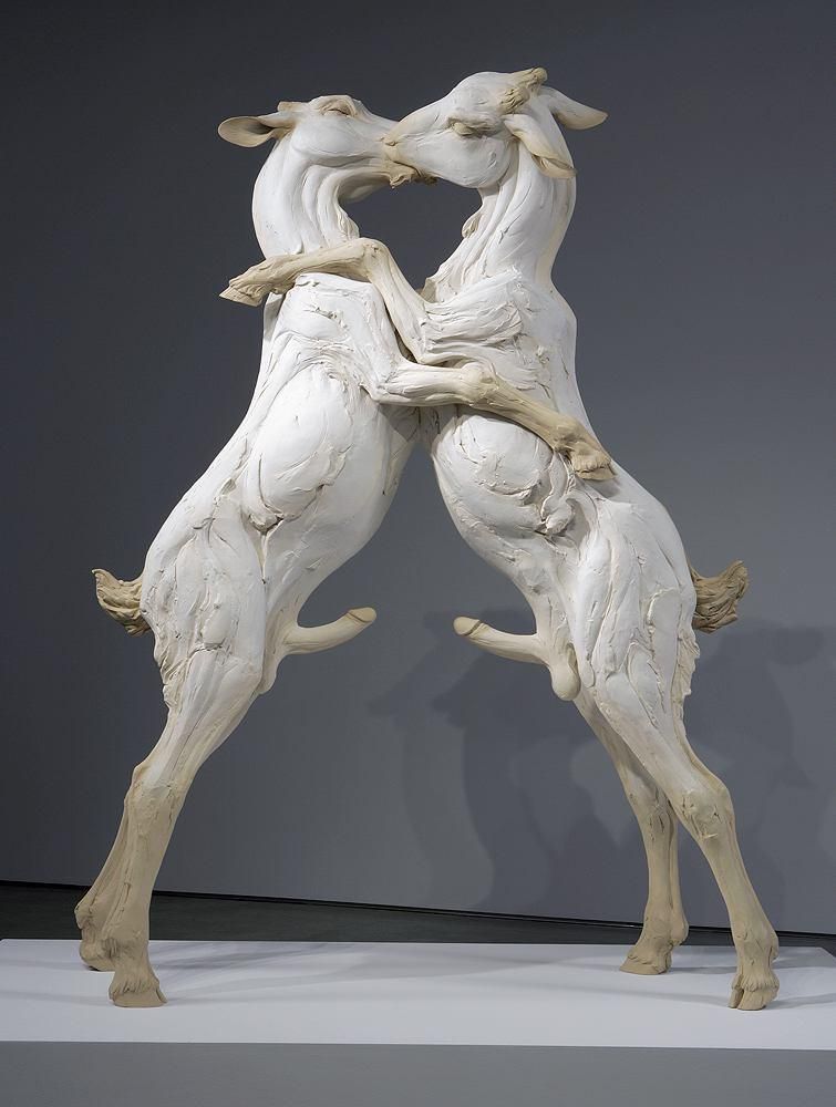 beth_cavener_stichter caprine duo feral goat hooves humanoid_penis male mammal passionate penis sculpture sculpture_(artwork) statue traditional_media yaoi