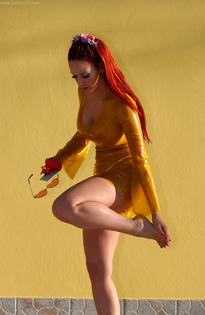 bianca_beauchamp breasts female large_breasts latex long_hair red_hair solo watermark