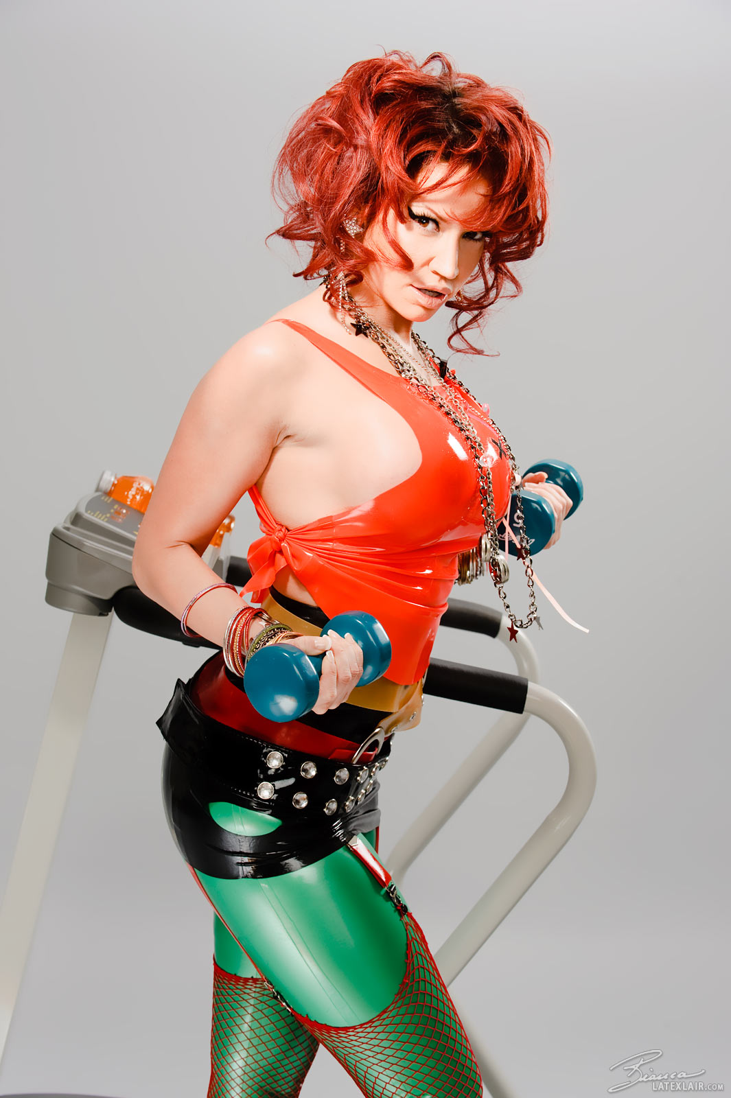 bianca_beauchamp breasts female large_breasts latex long_hair red_hair solo