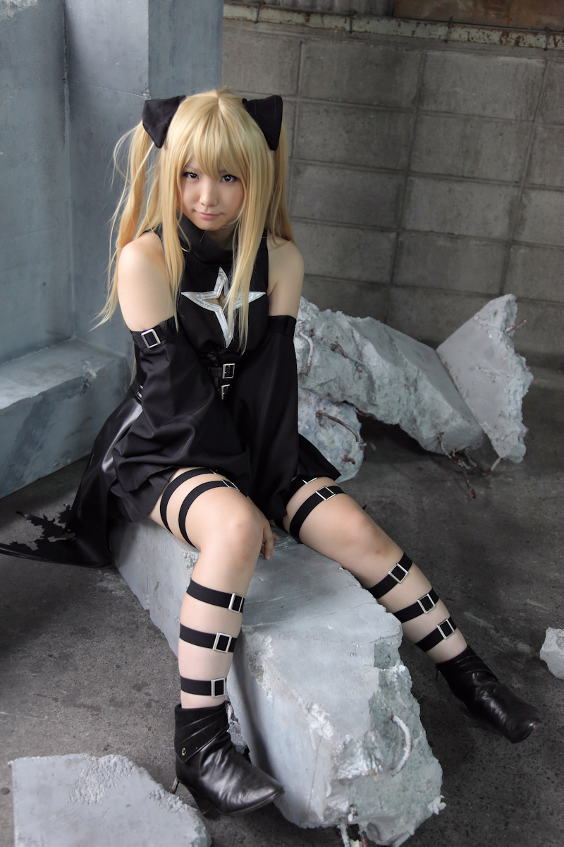 asian blonde_hair breasts cosplay enako female long_hair pigtails solo