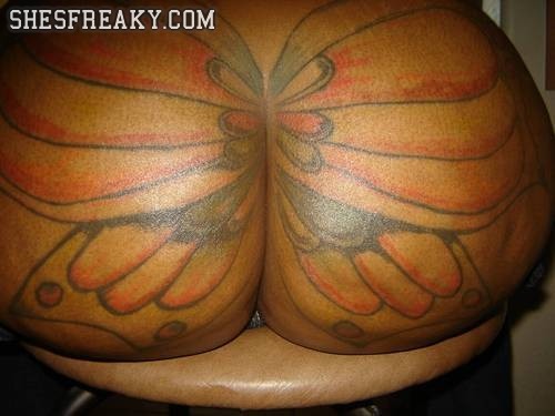 big_ass butterfly dark_skin female freaky photo tattoo