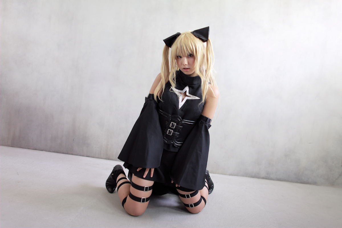 asian blonde_hair breasts cosplay enako female long_hair pigtails solo