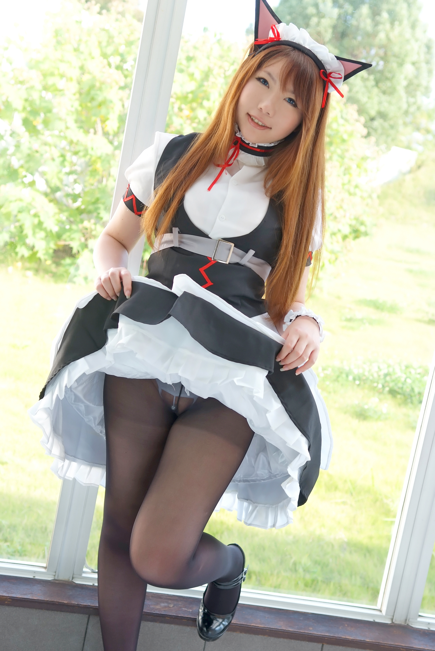 asian breasts brown_hair cosplay female large_breasts long_hair solo