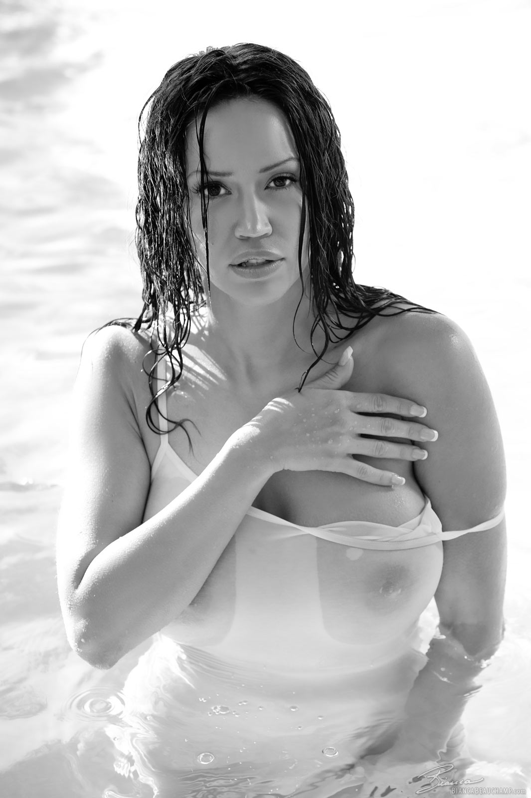 bianca_beauchamp breasts female large_breasts long_hair pool red_hair solo water watermark wet