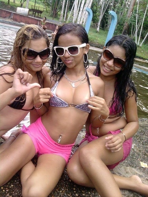 3girls bikini multiple_girls nipples photo sunglasses teen